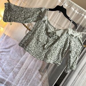 Flowy boho over the shoulder crop